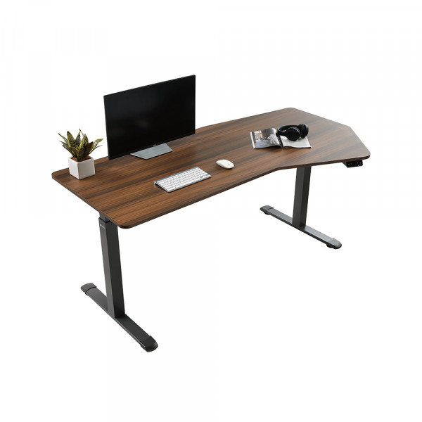 Eureka Ergonomic EDI HTG Unique Shape Office Standing Desk, Walnut  